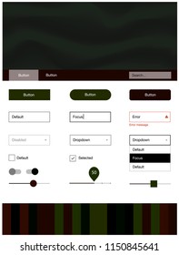 Dark Green, Red vector style guide with bent lines. Elegant bright illustration with gradient  in memphis style. Beautiful layout for websites, landing pages.