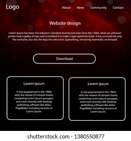 Dark Green, Red vector style guide with sky stars. Colorful ui/ux kit with header consisted of clouds & stars. Modern template for your landing page.
