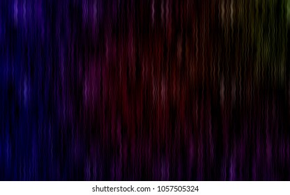 Dark Green, Red vector template with bent ribbons. Shining illustration, which consist of blurred lines, circles. The template for cell phone backgrounds.