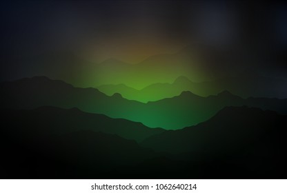 Dark Green, Red vector template with lines, ovals. Colorful illustration in abstract mountain style with gradient. Brand-new design for your ads, poster, banner.
