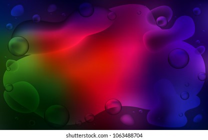 Dark Green, Red vector template with liquid shapes. Shining illustration, which consist of blurred lines, circles. A completely new memphis design for your business.