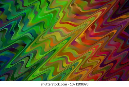Dark Green, Red vector template. Modern gradient abstract illustration with bandy lines. The template for cell phone backgrounds.