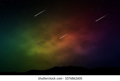 Dark Green, Red vector template with space stars. Modern abstract illustration with Big Dipper stars. Pattern for astrology websites.