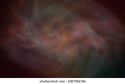 Dark Green, Red vector template with space stars. Glitter abstract illustration with colorful cosmic stars. Best design for your ad, poster, banner.