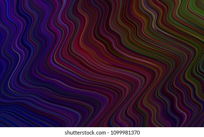 Dark Green, Red vector template with bent ribbons. Colorful abstract illustration with gradient lines. A completely new memphis design for your business.