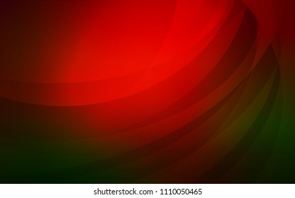 Dark Green, Red vector template with liquid shapes. A vague circumflex abstract illustration with gradient. The template for cell phone backgrounds.