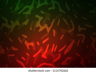 Dark Green, Red vector template with abstract lines. Glitter abstract illustration with wry lines. The elegant pattern for brand book.