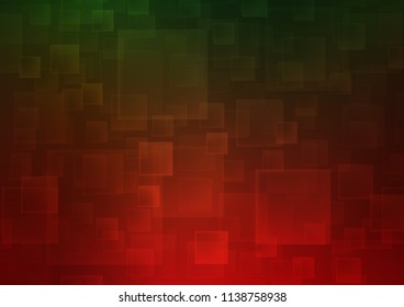 Dark Green, Red vector template with crystals, rectangles. Glitter abstract illustration with rectangular shapes. Pattern can be used for websites.