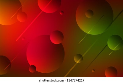 Dark Green, Red vector template with circles. Modern abstract illustration with colorful water drops. New design for ad, poster, banner of your website.