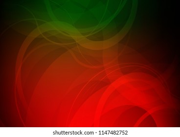 Dark Green, Red vector template with bubble shapes. Blurred geometric sample with gradient bubbles.  A new texture for your  ad, booklets, leaflets.
