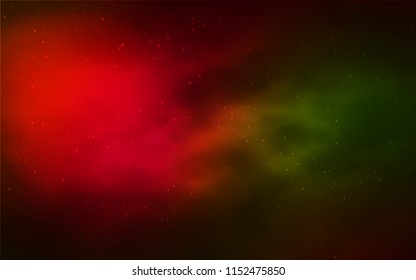 Dark Green, Red vector template with space stars. Modern abstract illustration with Big Dipper stars. Best design for your ad, poster, banner.