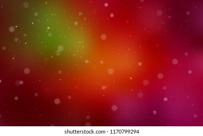 Dark Green, Red vector template with ice snowflakes. Modern geometrical abstract illustration with crystals of ice. New year design for your business advert.