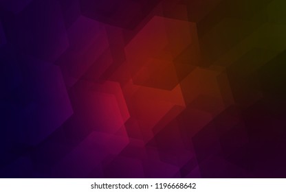 Dark Green, Red vector template in hexagonal style. Illustration with set of colorful hexagons. Pattern can be used for landing pages.