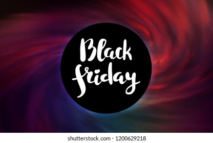 Dark Green, Red vector template with a black hole, space. Gradient colorful illustration with a black hole, stars. Backdrop for Black Friday promotions.