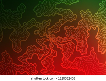 Dark Green, Red vector template with lava shapes. Creative geometric illustration in marble style with gradient. The template for cell phone backgrounds.