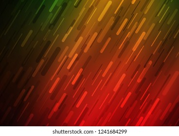Dark Green, Red vector template with repeated sticks. Glitter abstract illustration with colored sticks. The template can be used as a background.