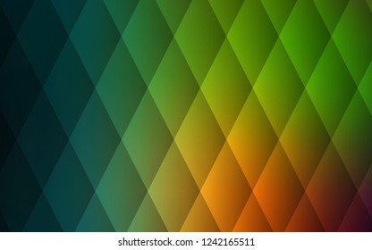 Dark Green, Red vector template with crystals, rectangles. Illustration with set of colorful rectangles. The template can be used as a background.