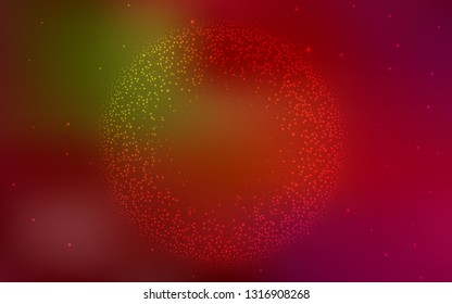 Dark Green, Red vector template with space stars. Blurred decorative design in simple style with galaxy stars. Best design for your ad, poster, banner.