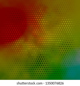 Dark Green, Red vector template with circles. Glitter abstract illustration with colorful drops. Pattern for websites, landing pages.