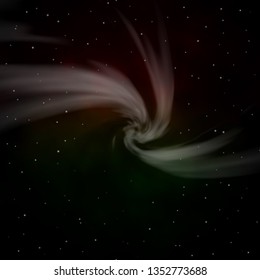 Dark Green, Red vector template with neon stars. Shining colorful illustration with small and big stars. Best design for your ad, poster, banner.