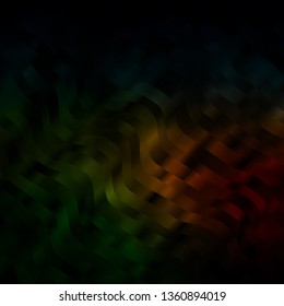 Dark Green, Red vector template with lines. Bright illustration with gradient circular arcs. Pattern for booklets, leaflets.