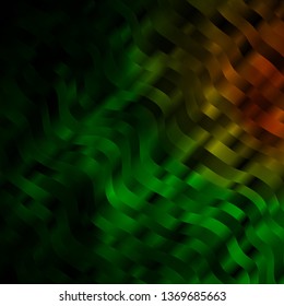 Dark Green, Red vector template with wry lines. Gradient illustration in simple style with bows. Best design for your posters, banners.