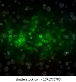 Dark Green, Red vector template with circles. Abstract colorful disks on simple gradient background. Pattern for wallpapers, curtains.