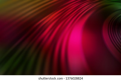 Dark Green, Red vector template with bent lines. Colorful illustration in abstract style with gradient. A new texture for your  ad, booklets, leaflets.