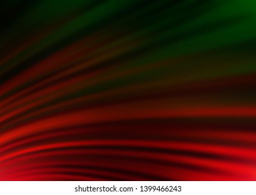 Dark Green, Red vector template with lava shapes. Creative geometric illustration in marble style with gradient. The template for cell phone backgrounds.