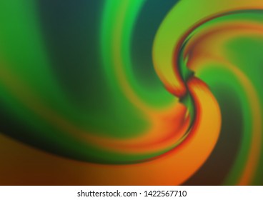 Dark Green, Red vector template with bent lines. Blurred geometric sample with gradient bubbles.  A new texture for your  ad, booklets, leaflets.
