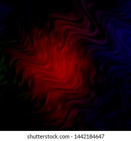 Dark Green, Red vector template with curved lines. Bright illustration with gradient circular arcs. Pattern for booklets, leaflets.