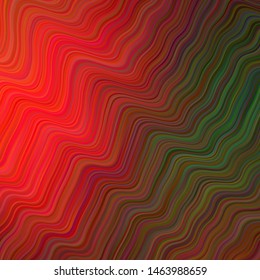 Dark Green, Red vector template with curved lines. An elegant bright illustration with gradient. A new texture for your  ad, booklets, leaflets.