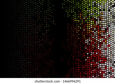 Dark Green, Red vector template with circles. Blurred bubbles on abstract background with colorful gradient. Template for your brand book.