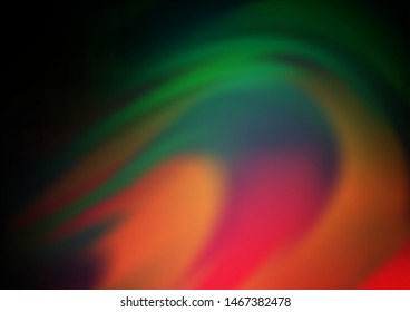 Dark Green, Red vector template with bubble shapes. Modern gradient abstract illustration with bandy lines. Marble style for your business design.