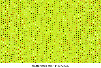 Dark Green, Red vector template with circles. Glitter abstract illustration with blurred drops of rain. Pattern for beautiful websites.
