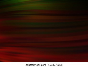 Dark Green, Red vector template with lines, ovals. A vague circumflex abstract illustration with gradient. A completely new marble design for your business.