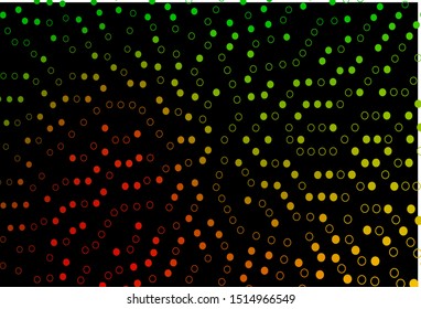 Dark Green, Red vector template with circles. Abstract illustration with colored bubbles in nature style. Design for business adverts.