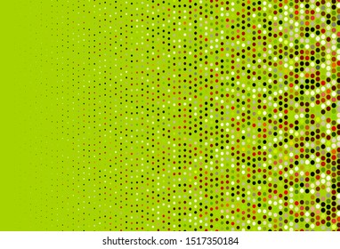 Dark Green, Red vector template with circles. Blurred bubbles on abstract background with colorful gradient. Template for your brand book.