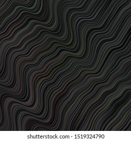 Dark Green, Red vector template with curved lines. Bright sample with colorful bent lines, shapes. Pattern for booklets, leaflets.