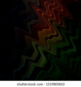 Dark Green, Red vector template with curves. Colorful illustration in abstract style with bent lines. Design for your business promotion.