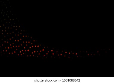 Dark Green, Red vector template with poker symbols. Glitter abstract sketch with isolated symbols of playing cards. Pattern for leaflets of poker games, events.
