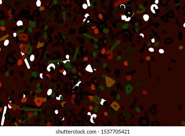 Dark Green, Red vector template with chaotic shapes. Decorative design in abstract style with random forms. Best smart design for your business.