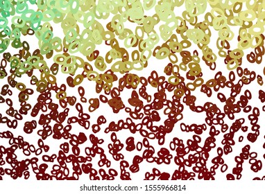 Dark Green, Red vector template with circles. Glitter abstract illustration with blurred drops of rain. Design for posters, banners.