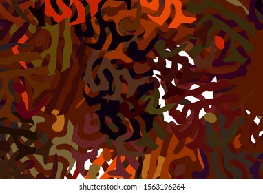 Dark Green, Red vector template with chaotic shapes. Modern abstract illustration with colorful random forms. Best smart design for your business.