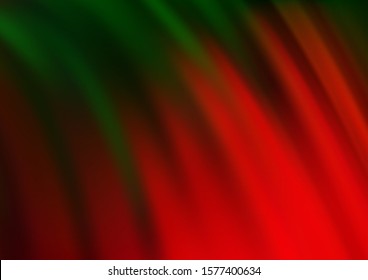 Dark Green, Red vector template with bent ribbons. A vague circumflex abstract illustration with gradient. A completely new marble design for your business.