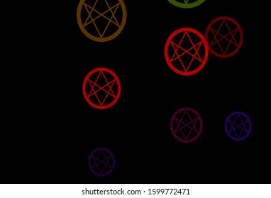 Dark Green, Red vector template with esoteric signs. Abstract illustration with gothic gradient shapes. Best design halloween events.