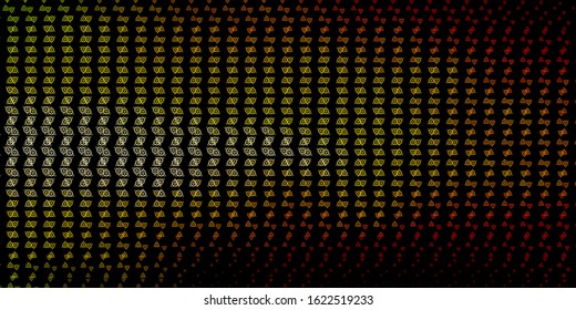 Dark Green, Red vector template with esoteric signs. Illustration with magical signs of spiritual power. Design for magic, spiritual events.