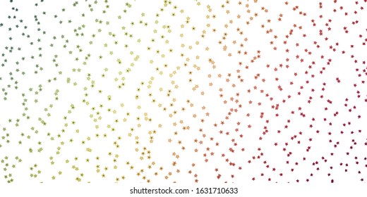 Dark Green, Red vector template with neon stars. Colorful illustration in abstract style with gradient stars. Pattern for new year ad, booklets.