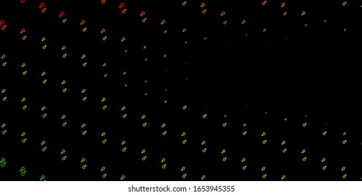 Dark Green, Red vector template with businesswoman signs. Illustration with signs of women's strength and power. Background for International Women’s Day.