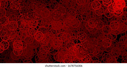 Dark Green, Red vector template with esoteric signs. Retro design in abstract style with witchcraft forms. Best design halloween events.